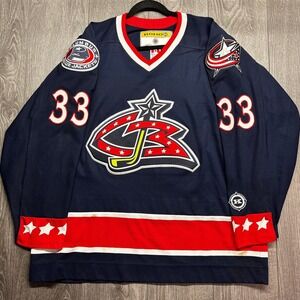 KOHO Columbus Blue Jackets Fredrik Modin 33 NHL Jersey Mens XL Signed Vintage